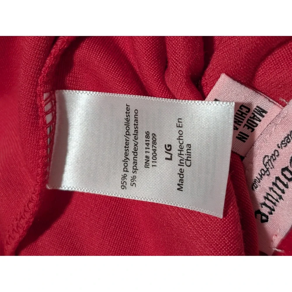 Juicy Couture Velour Tracksuit Set Red Rhinestone Crewneck Sweatshirt Pants‎ L - Picture 14 of 14